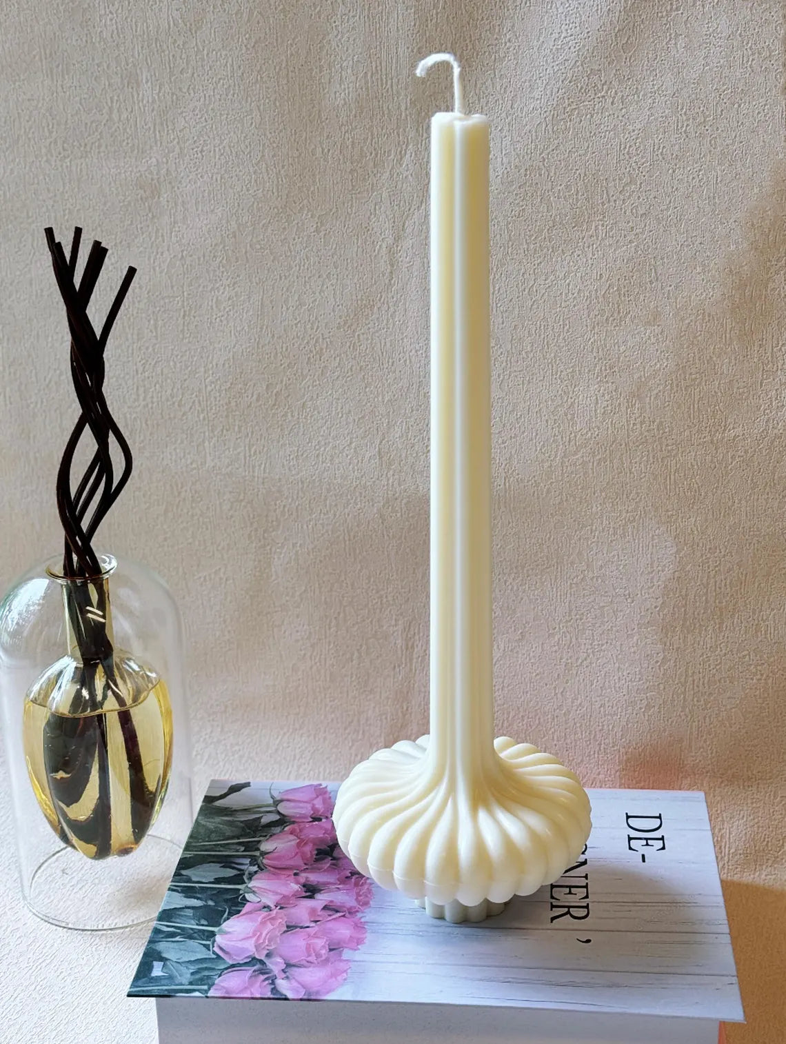 Elegant Latern Pillar Soy Wax Sculpture Candle • Home Decor • Unique Gift Idea