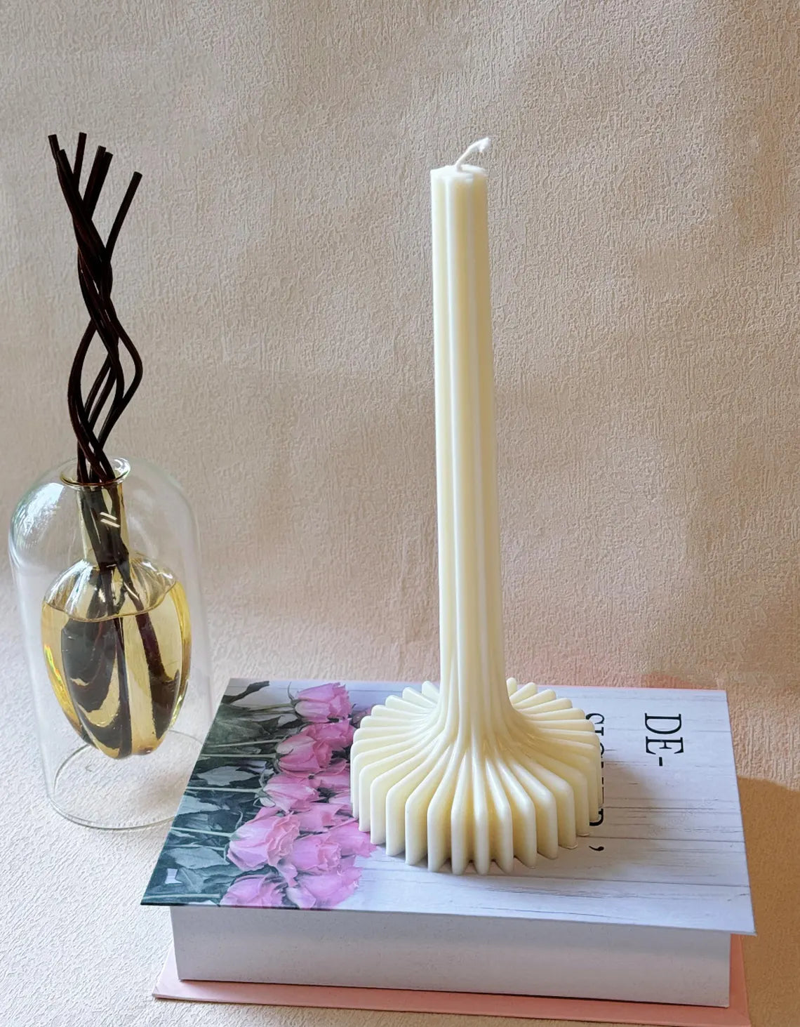 Elegant Latern Pillar Soy Wax Sculpture Candle • Home Decor • Unique Gift Idea